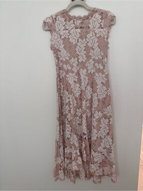 Poppies and Roses Girls Elegant Pink Lace high low Dress